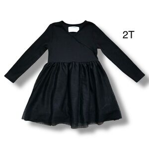 EUC, Old Navy Toddler Girl Black Long Sleeve Tutu Dress Size 2T